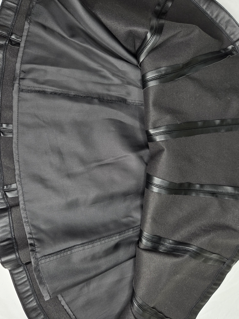 7 For All Mankind Womens Small Black Faux Leather Fit Flare Mini Dress Y2K - Picture 9 of 13